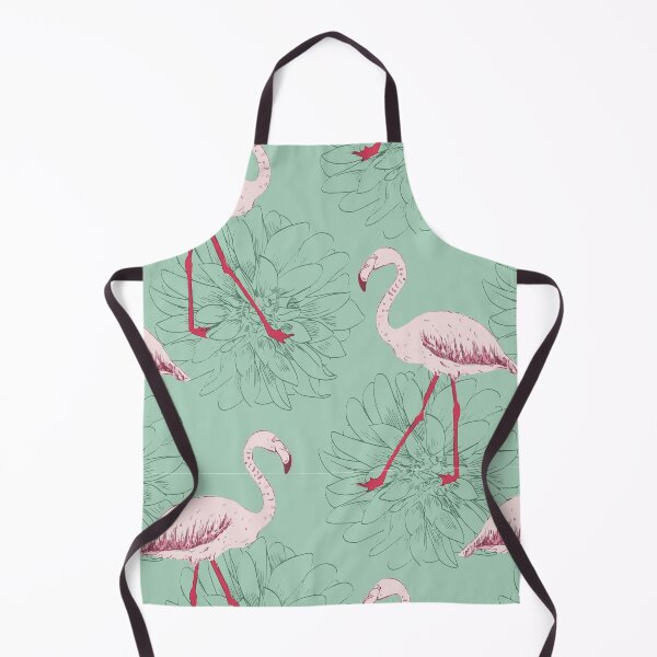 Item preview, Tropical flowers and flamingos decorative pattern designed and sold by Graphix-Space.