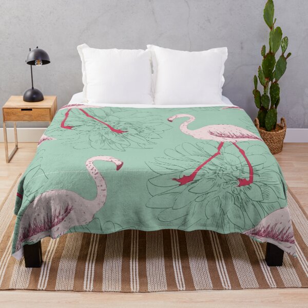 Item preview, Tropical flowers and flamingos decorative pattern  designed and sold by Graphix-Space.