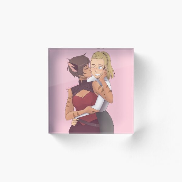 Catradora kisses Acrylic Block
