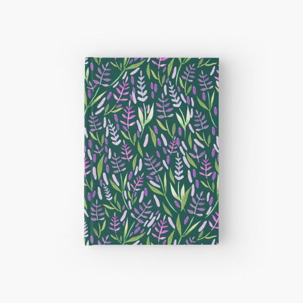 Item preview, purple and pink lavender on watercolor dark green background designed and sold by Araviles.