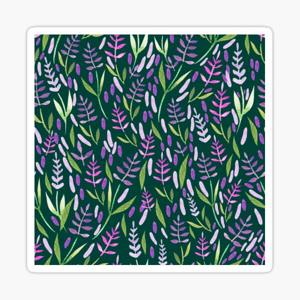 Item preview, purple and pink lavender on watercolor dark green background designed and sold by Araviles.
