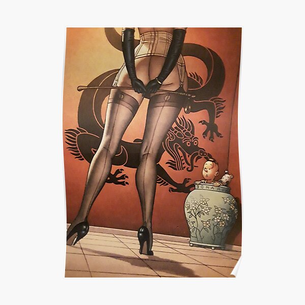 Tintin and sexy woman Poster