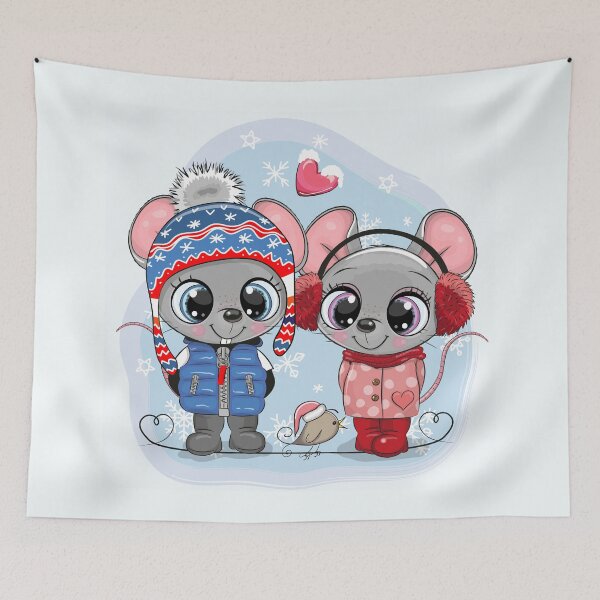 Item preview, Winter Mouse Couple designed and sold by OrnamentallyYou.