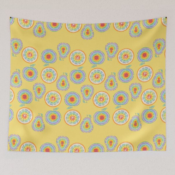 Item preview, Pretty on the inside - retro rainbow fruits kaleidoscope designed and sold by Louisa Currier.