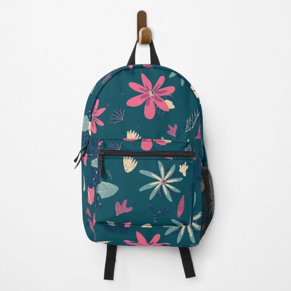 Item preview, Hand Drawn Hibiscus and Plumeria Inspired | Pink and Blue designed and sold by Julia DeWolfe.