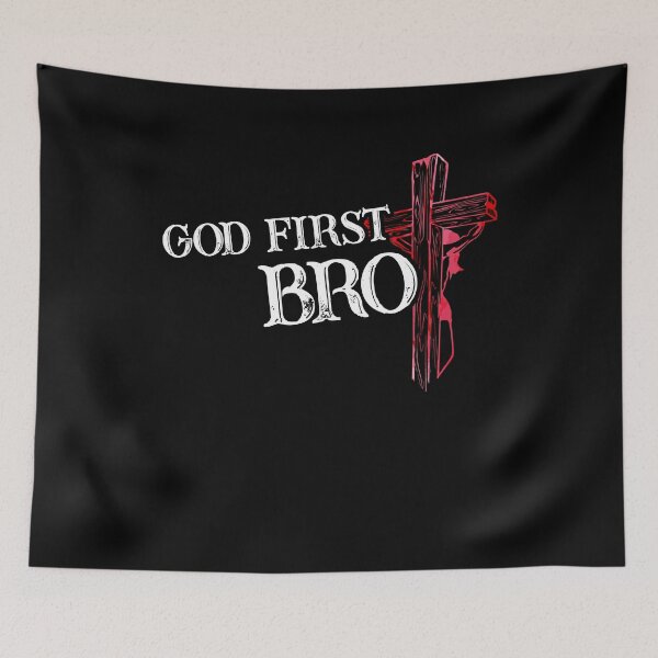 Item preview, God First Bro - Jesus Faith Follower - Proud Christian Lord designed and sold by Dressed For  Duty.