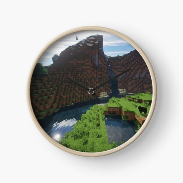 Schöne Minecraft-Landschaft Uhr