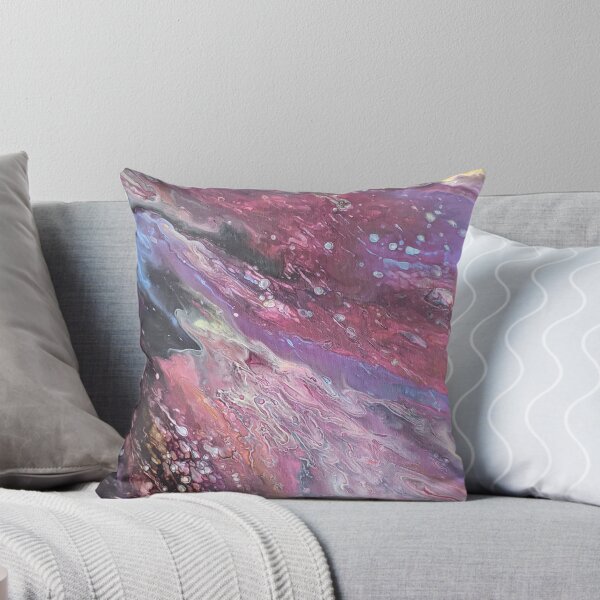 Aperçu de l'œuvre Art acrylique abstrait unique rose vif et violet créée et vendue par snowpinecone.