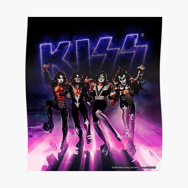 KISS ® the Band - Destroyer Pink and Blue Logo Poster