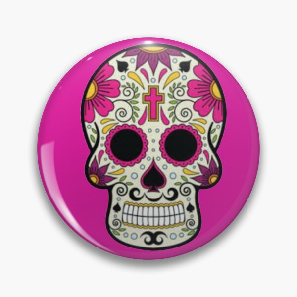 Item preview, festive day of the dead skull designed and sold by nikadesign2021.