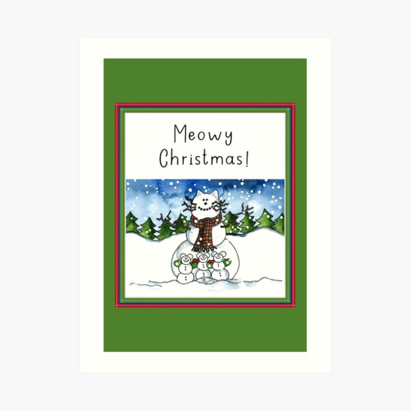 Meowy Christmas! Art Print