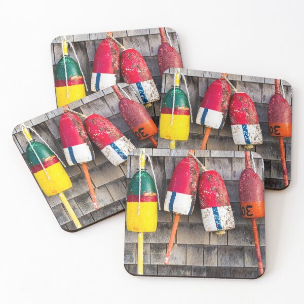 Item preview, Lobster Buoys on Shingle Wall - Cape Neddick -  Maine designed and sold by StevenRalserPhoto.