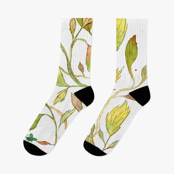 Item preview, Fall Leaves and Bugs - Watercolor Foliage in Autumn Colors designed and sold by AlicjaCurioseur.