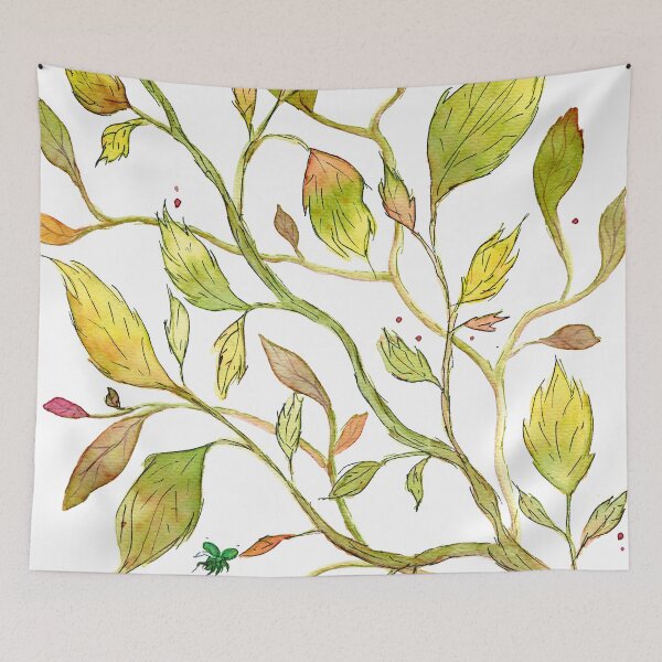 Item preview, Fall Leaves and Bugs - Watercolor Foliage in Autumn Colors designed and sold by AlicjaCurioseur.