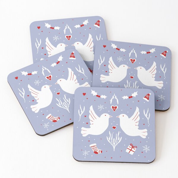 Item preview, Turtle Doves Christmas Pattern designed and sold by Rosemaryart.