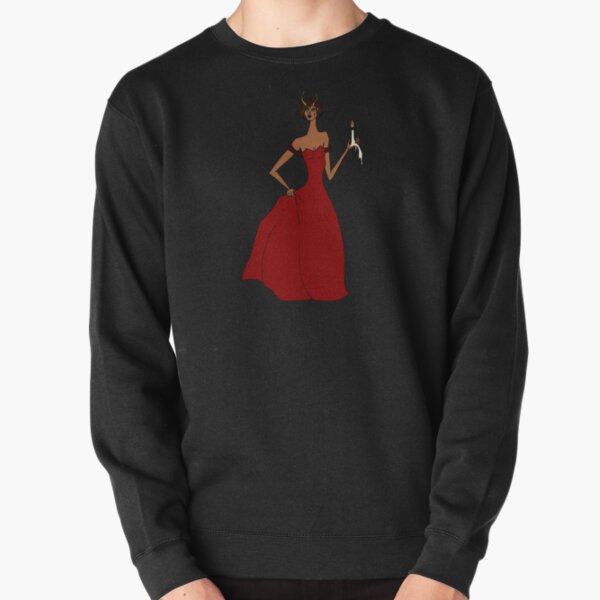 In Red Pullover Sweatshirt