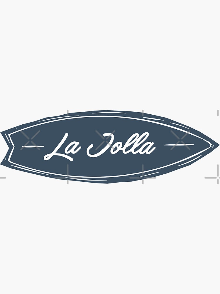 Aperçu 3 sur 3. Sticker avec l'œuvre Typographie La Jolla Surfboard créée et vendue par divotomezove.