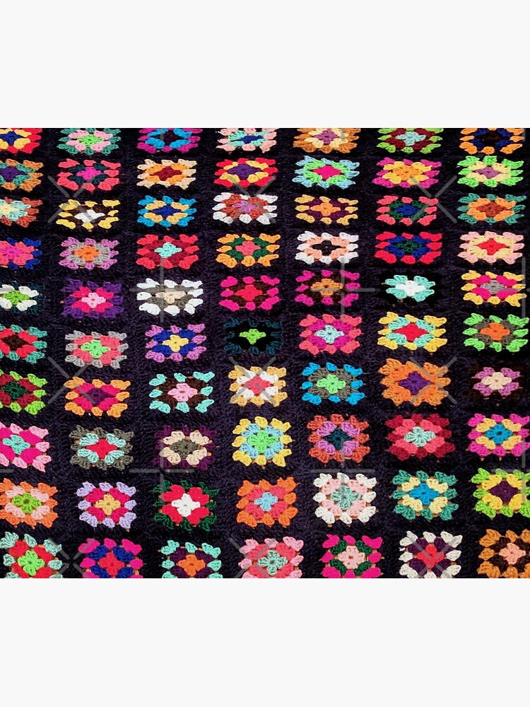 Vintage Multicolor Crochet Granny Square outlet Roseanne Afghan Quilt Blanket 60