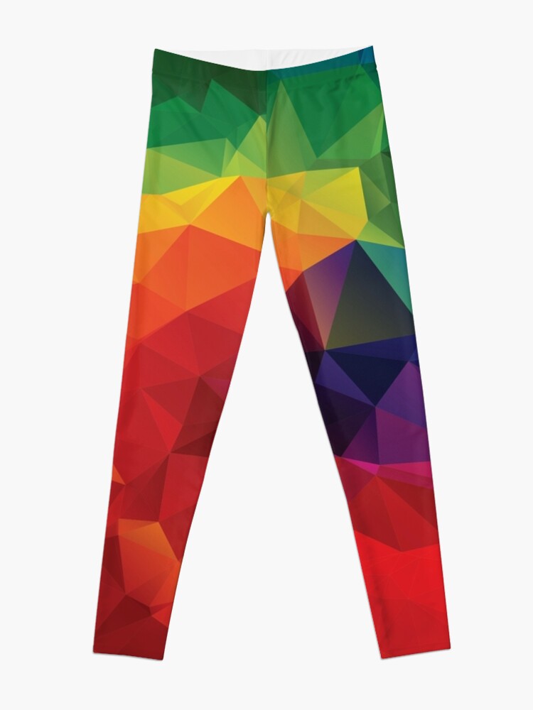 Rainbow Polygon Geometric Pattern Leggings for Sale by hexahue