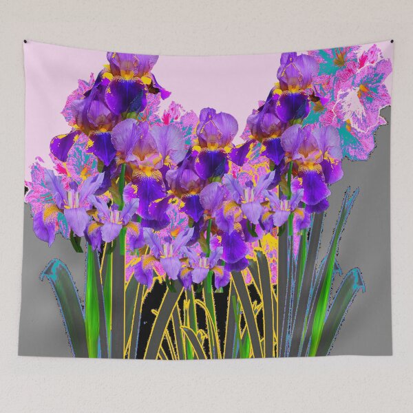 Item preview, MODERN ART PURPLE SHADES OF SPRING IRIS ABSTRACT PATTERN designed and sold by sharlesart.
