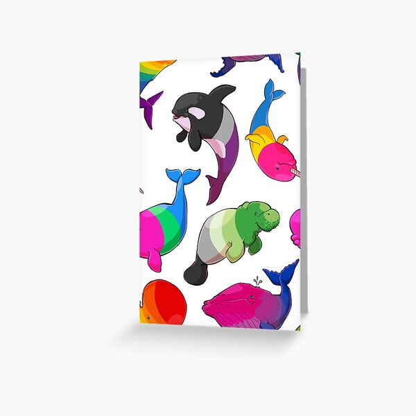 Sexuality Whales (And Aromanatee) Pattern Greeting Card