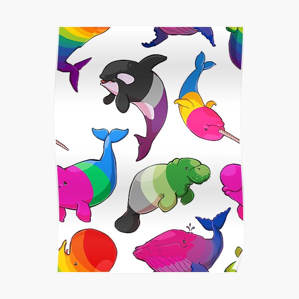 Sexuality Whales (And Aromanatee) Pattern Poster