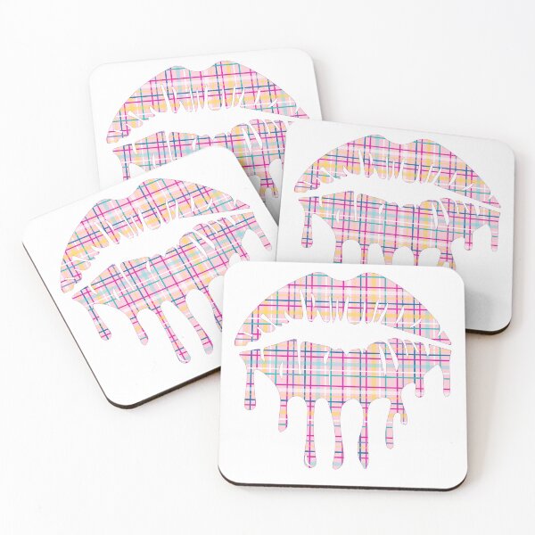 Item preview, Cute Pink Multicolored Plaid Lips Print for Girls and Women designed and sold by Moda-Moxie.