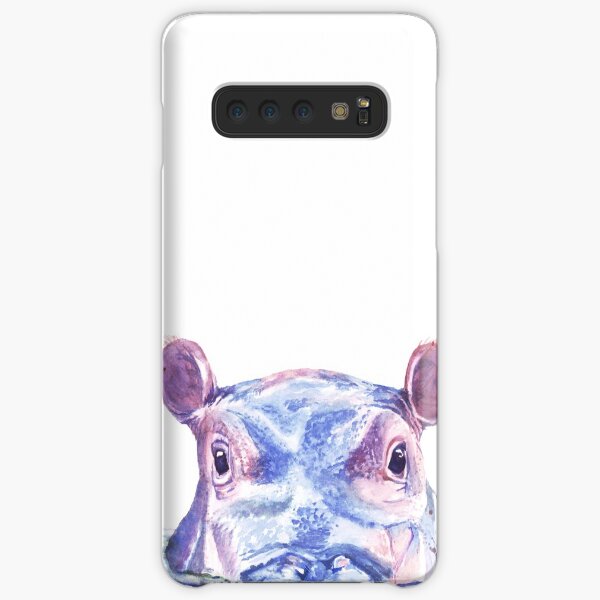 Happy Hippo Watercolor Painting Samsung Galaxy Snap Case