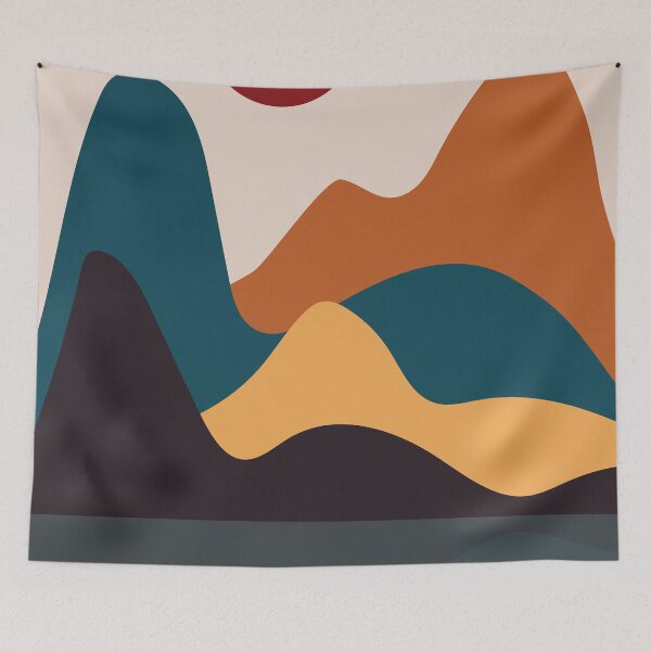 Item preview, Mountain Illustration Mid Century Print, Modern Wall Art designed and sold by nataliasluca.