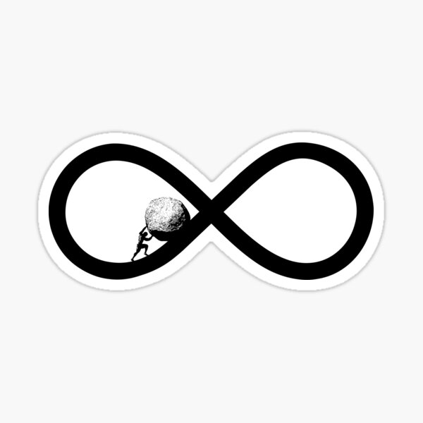 Item preview, Sisyphus to Eternity - Workaholic gift designed and sold by The Philosopher's Shirt.