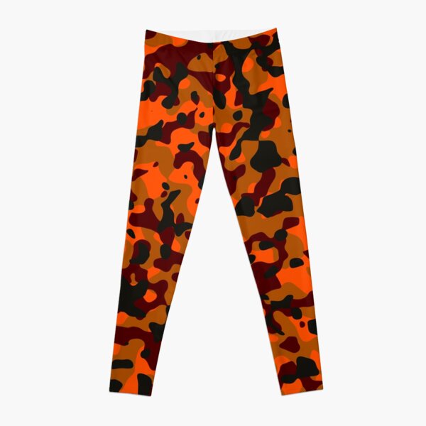 orange camo leggings