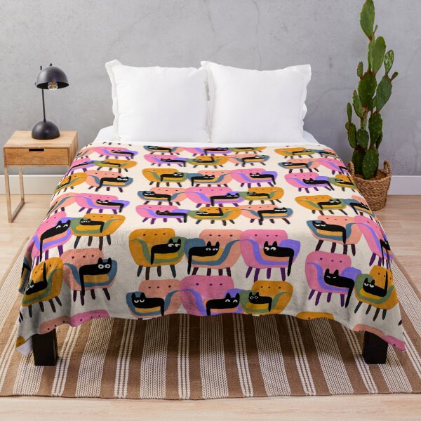 Item preview, Loafing Cats - Black Cat Mounds On Vintage Chairs designed and sold by WildacreStudios.