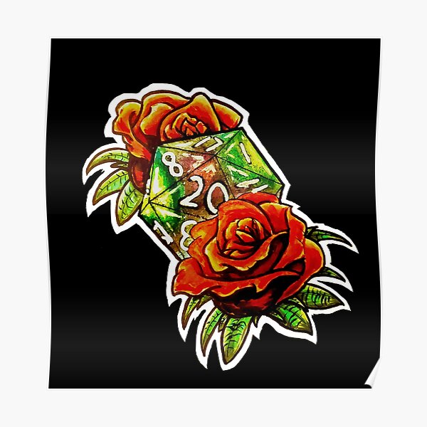 Tattoo Rose D20 Poster
