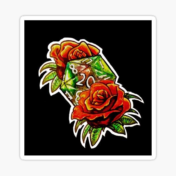 Tattoo Rose D20 Sticker