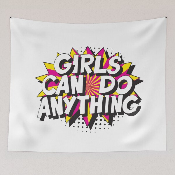 Item preview, GIRLS CAN DO ANYTHING in retro pop art style designed and sold by acidmit.