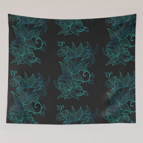 Item preview, Neon Flowers in Blue Green designed and sold by KimVanG.