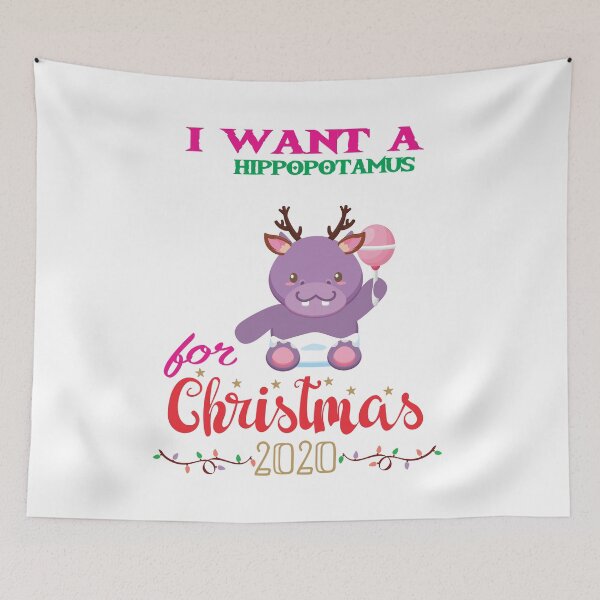 Item preview, I Want A Hippopotamus For Christmas Xmas Hippo, hippo the elf designed and sold by shinoshop.
