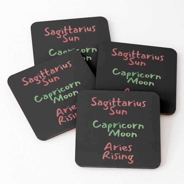 Item preview, Sagittarius Sun Capricorn Moon Aries Rising Text designed and sold by leomooncreates.