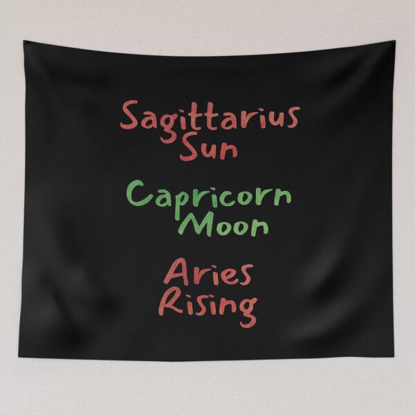 Item preview, Sagittarius Sun Capricorn Moon Aries Rising Text designed and sold by leomooncreates.