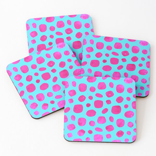 Item preview, Watercolor Aqua Pink Polka Dots designed and sold by anabellstar design co.