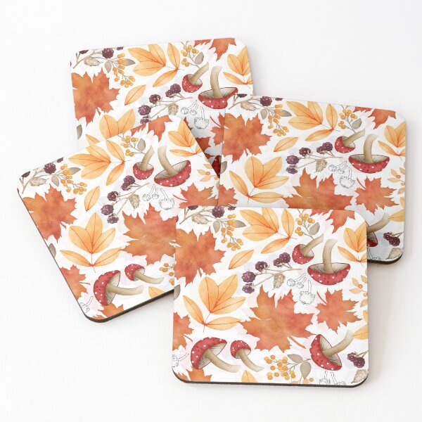 Item preview, Autumn leaves and mushrooms designed and sold by adenaJ.