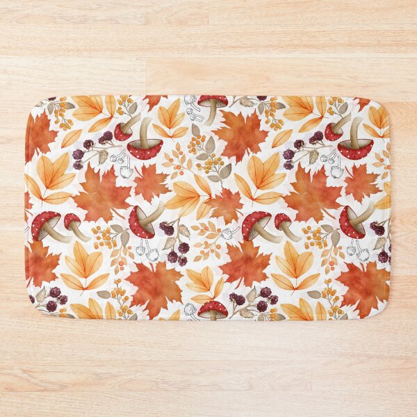 Item preview, Autumn leaves and mushrooms designed and sold by adenaJ.
