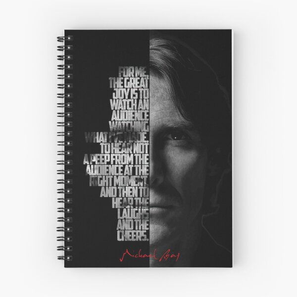 Item preview, Black and white  Michael Bay quote. designed and sold by Enea Kelo.