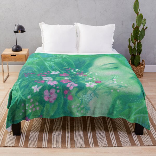Item preview, Summer Girl, Floral Fantasy Portrait, Emerald Green designed and sold by Julia Khoroshikh.