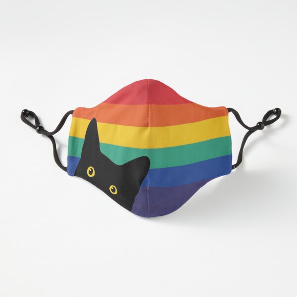 Peeking Cat in Rainbow Circle Fitted 3-Layer