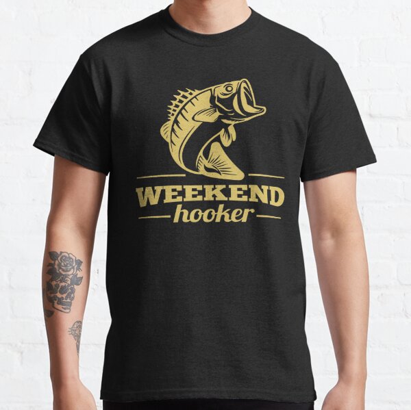 Premium Vector, Weekend hooker fishing t shirt design