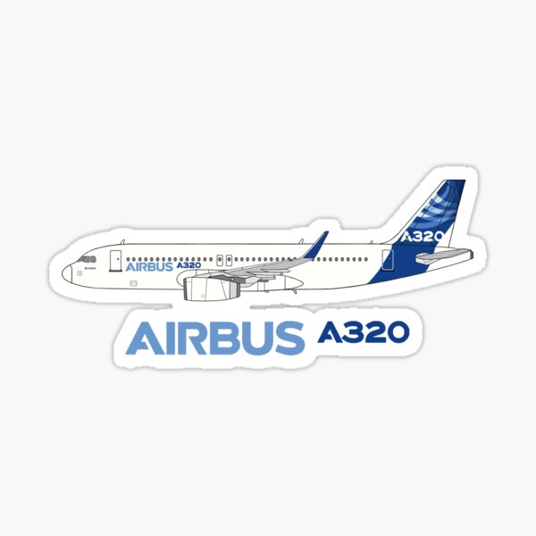 Airbus A320 Illustration With Sharklet Wingtips Sticker