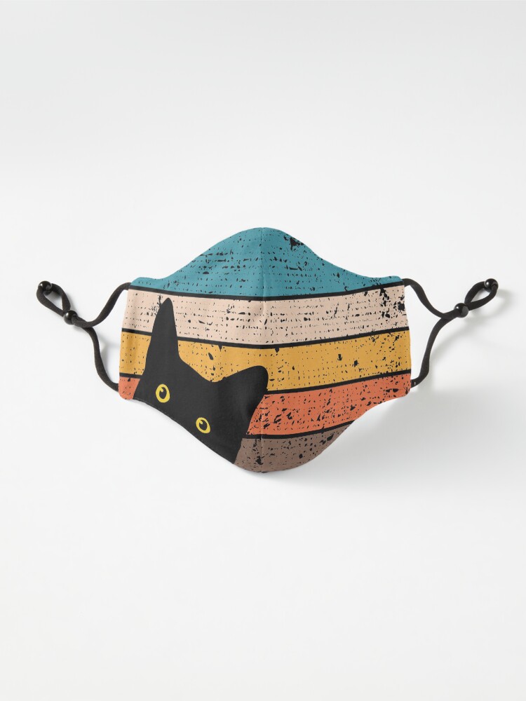 Alternate view of Peeking Cat in Retro Circle Mask