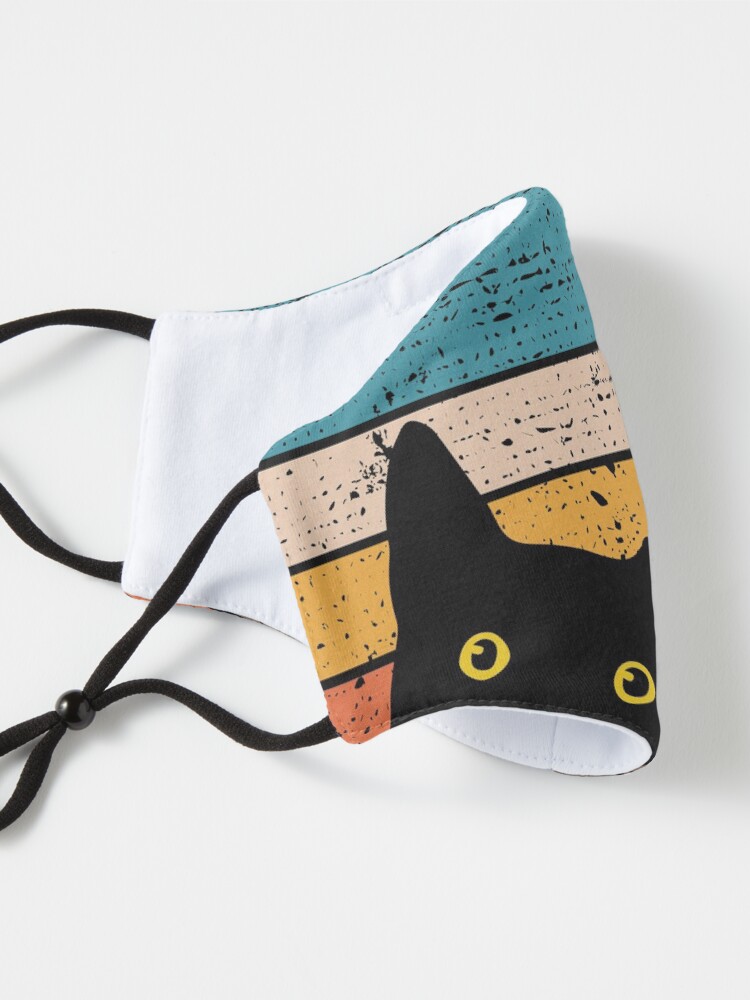 Alternate view of Peeking Cat in Retro Circle Mask