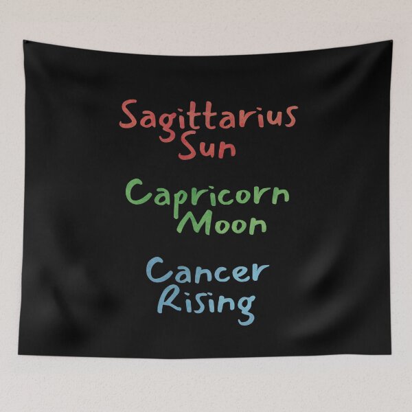 Item preview, Sagittarius Sun Capricorn Moon Cancer Rising Text designed and sold by leomooncreates.